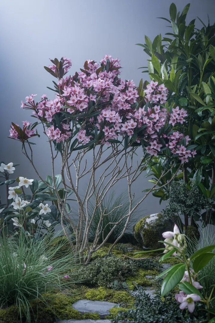 Eine vielfältige Pflanzenauswahl mit kompakten, duftenden Arten und auffälligen Blättern, perfekt für pflegeleichte Gärten und schattige Bereiche.