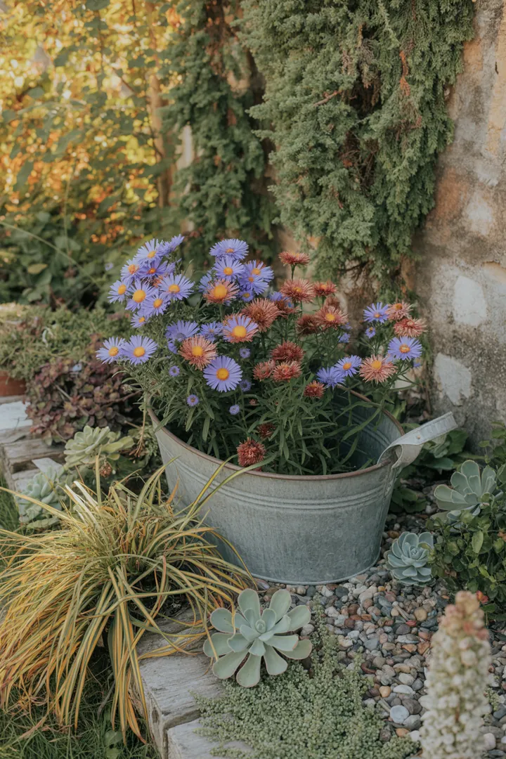 Ein harmonisches Gartenarrangement mit duftenden Pflanzen, die winterliche Blütenpracht und pflegeleichte Sorten vereinen. Farbige Akzente durch robuste Gewächse schaffen eine insektenfreundliche Oase für jeden Gartenliebhaber.