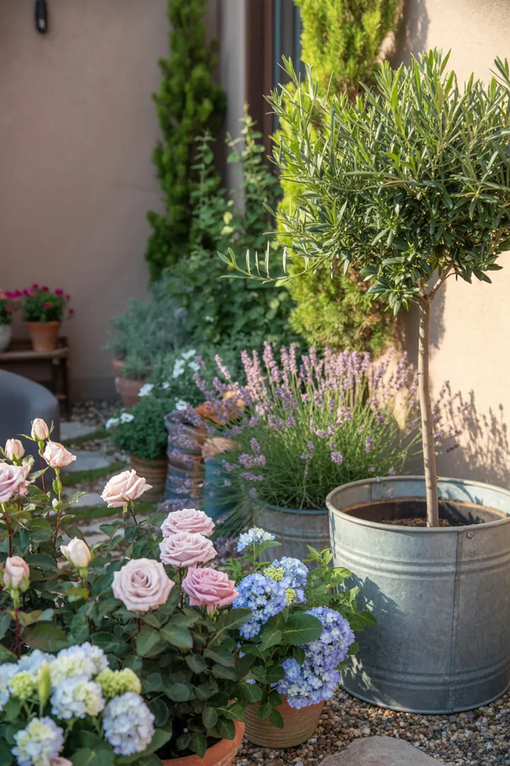 Ein farbenfrohes Gartenarrangement zeigt eine Vielzahl von robusten und duftenden Pflanzen. Winterblühende Sorten, pflegeleichte Bodendecker und immergrüne Strukturpflanzen harmonieren perfekt. Aromatische Kräuter und langlebige Blüten sorgen für Insektenfreundlichkeit und natürliche Schönheit.
