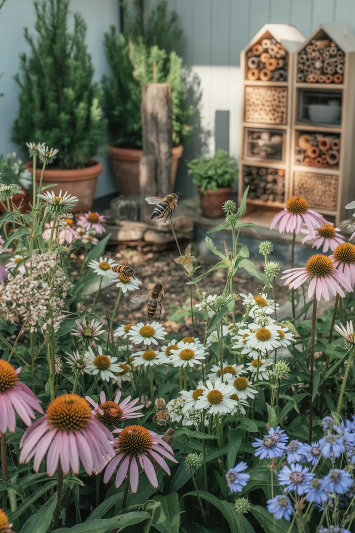 Bunte Blütenpracht in einem sommerlichen Garten: duftende Pflanzen, die Trockenheit trotzen, bienenfreundliche Sorten und robuste Stauden vereinen sich harmonisch.
