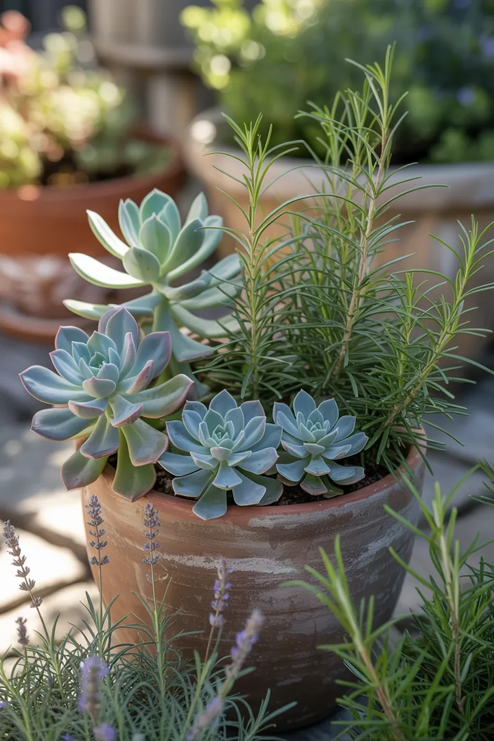 Buntes Arrangement von Sukkulenten mit verschiedenen Formen und Farben, darunter robuste Pflanzen und pflegeleichte Arten, ideal für kreative Gärten und trockene Standorte.