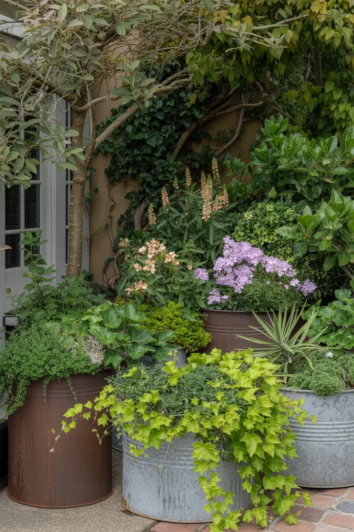 Bunt blühende Kletterpflanzen mit vielfältigen Blättern und einer Mischung aus duftenden Blüten, ideal für grüne Wände und schattige Bereiche.