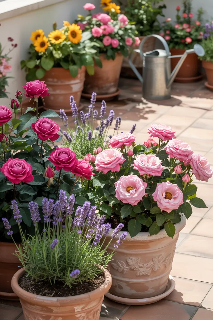 Ein lichtdurchfluteter Gartenbereich mit einem hellen Pflanzbehälter, umgeben von Mulch und einem speziellen Substrat für optimalen Feuchtigkeits- und Nährstoffspeicher, geschützt durch ein Schattiernetz und unterstützt von einem intelligenten Bewässerungssystem.
