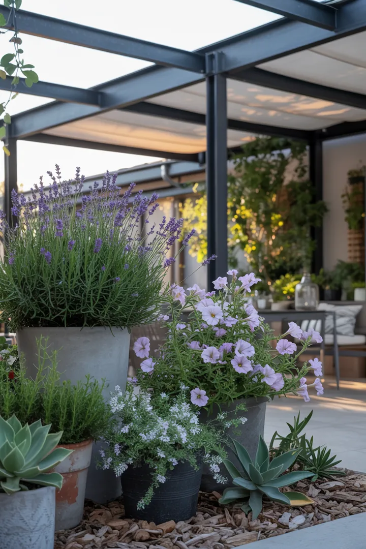 Innovatives Bewässerungssystem für große Kübel mit feuchtespeicherndem Substrat und natürlichem Mulch zur optimalen Pflanzenpflege.