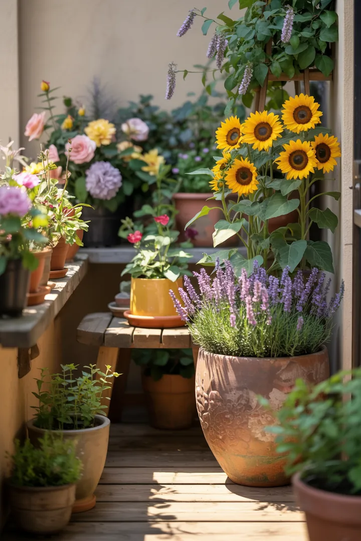 Großer Pflanzkübel mit natürlichen Elementen, ausgestattet mit Langzeitdünger und einem Pflanzgefäßeinsatz, der die Verwendung von Pflanzenstützen ermöglicht und kreative Pflanzplaner unterstützt.