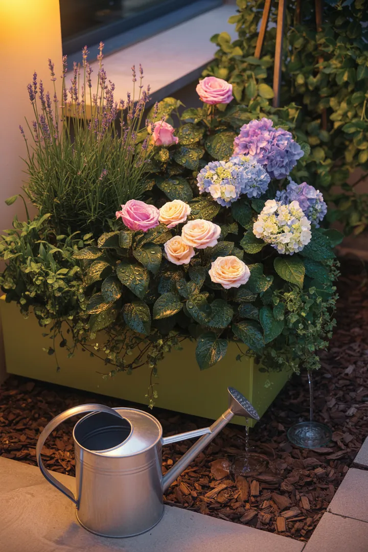 Ein innovativer Pflanztopf mit integrierter Bewässerungstechnologie, der durch feuchtespeicherndes Substrat und Mulch eine effiziente Tropfbewässerung ermöglicht. Ideal für entspannte Gartenpflege ohne ständiges Gießen.