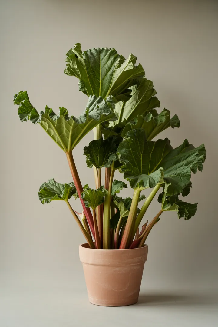 Rhabarber – für Hochbeet, Garten, Beet – Standort: Halbschatten – Wasserbedarf: hoch