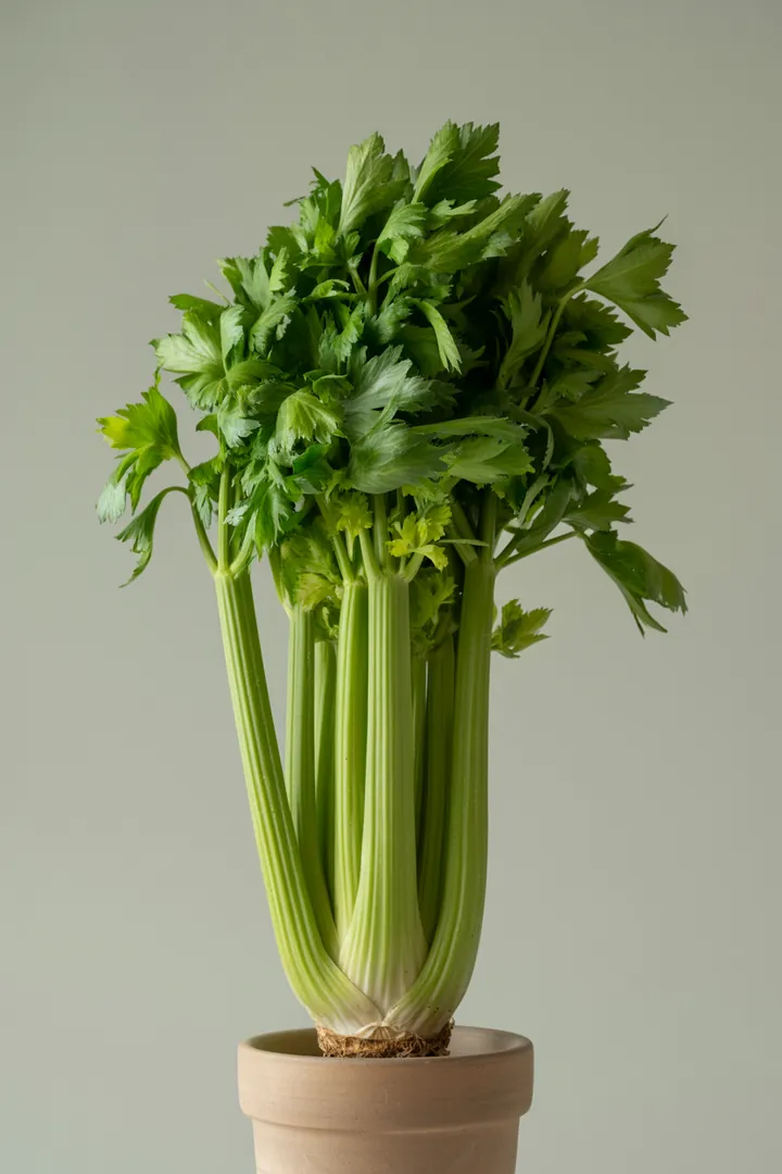 Stangensellerie – für Hochbeet, Garten, Beet – Standort: Halbschatten – Wasserbedarf: hoch