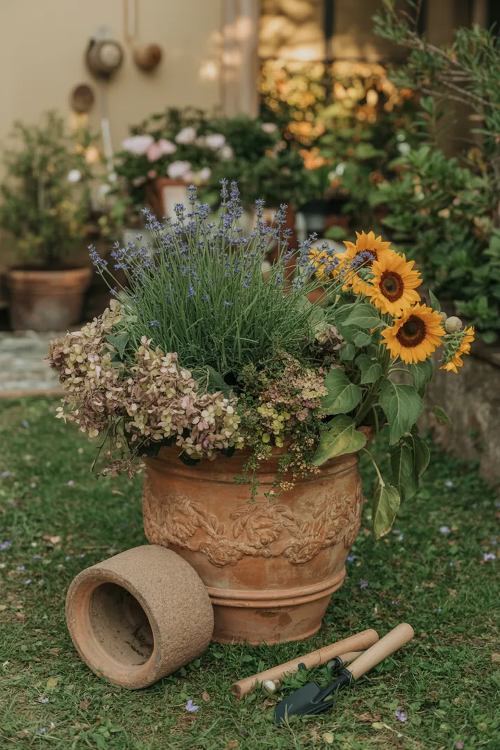 Ein stilvoller Pflanzbehälter mit nährstoffreicher Erde, ideal für langlebiges Wachstum und optimale Isolierung, unterstützt durch mobile Untersetzer.