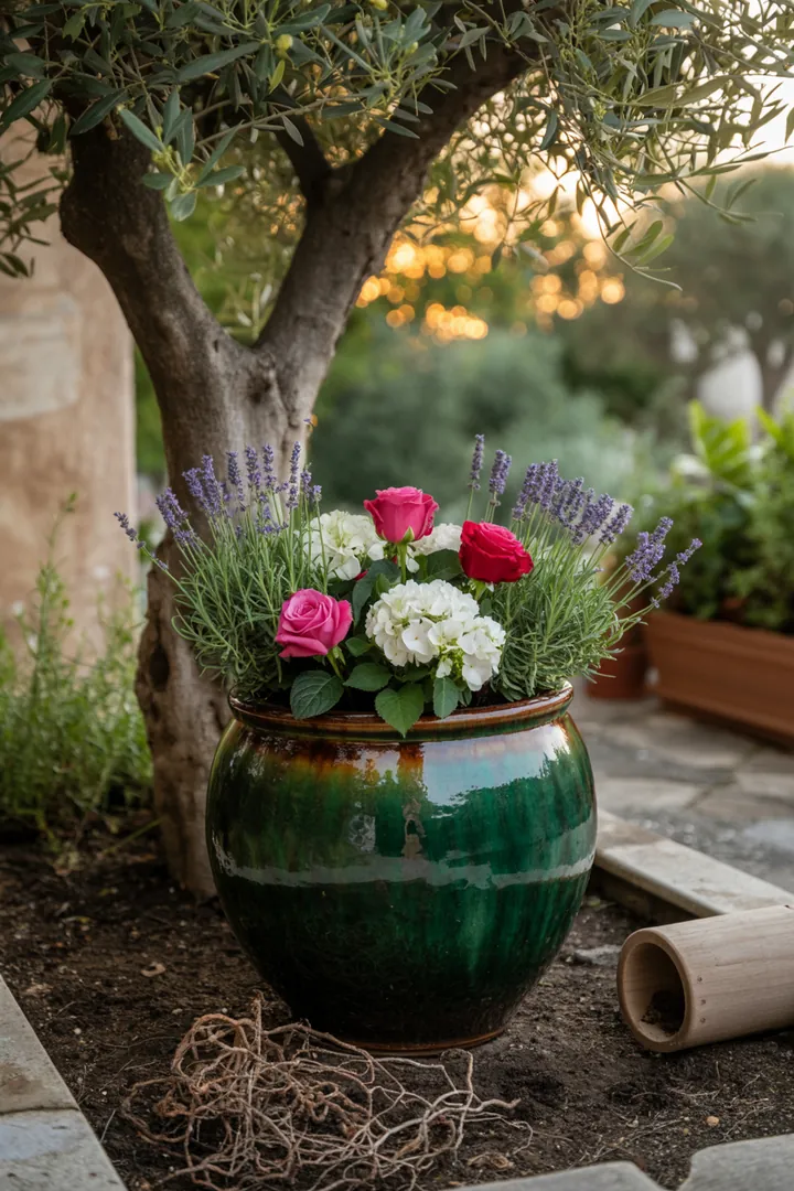 Ein stilvoller Pflanzbehälter mit optimaler Erde und Nährstoffen, ideal für gesunde Pflanzen und einfache Mobilität.